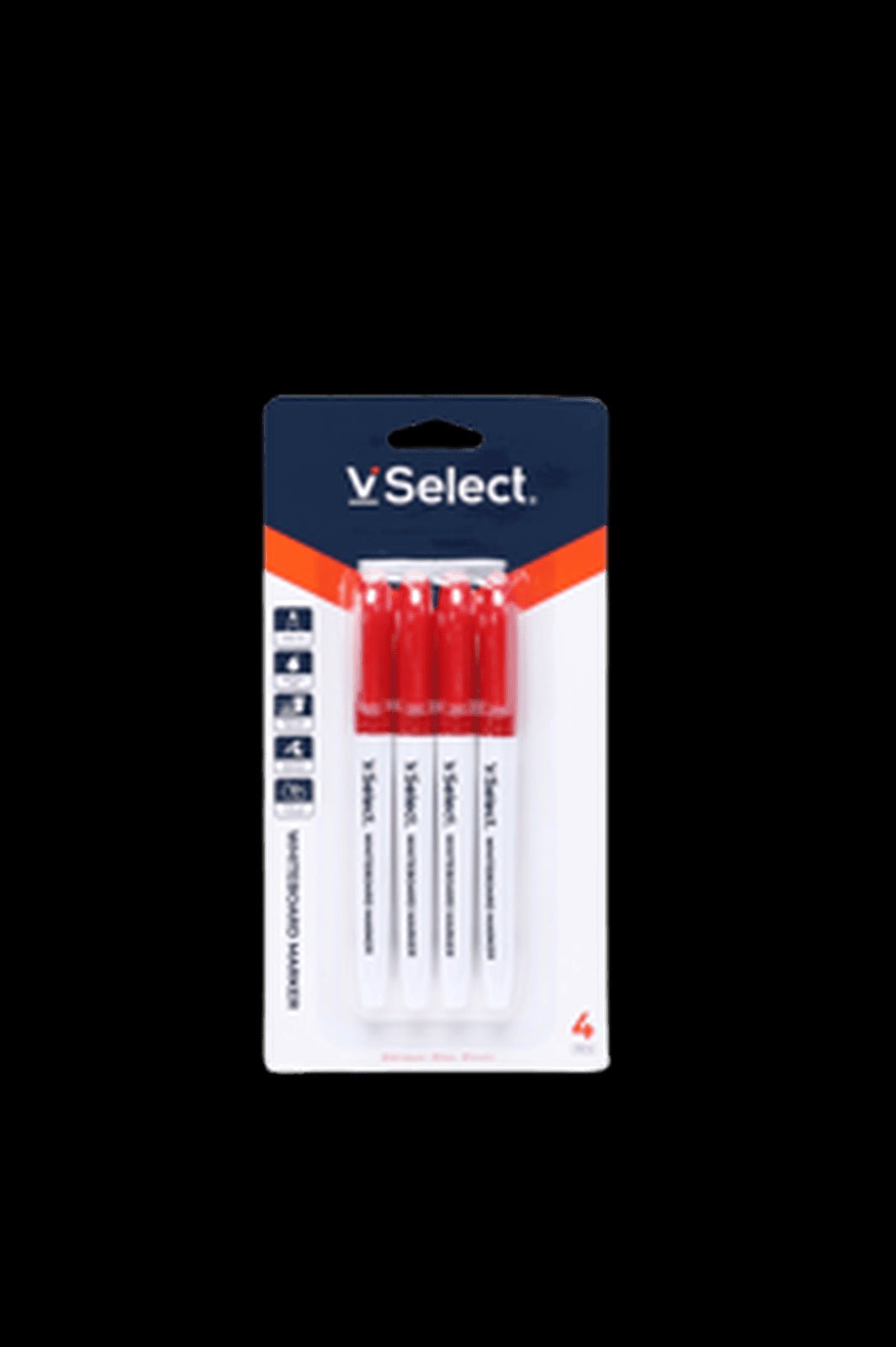 VSelect WHITEBOARD MARKER Red 1.5mm 4PCS VS195495