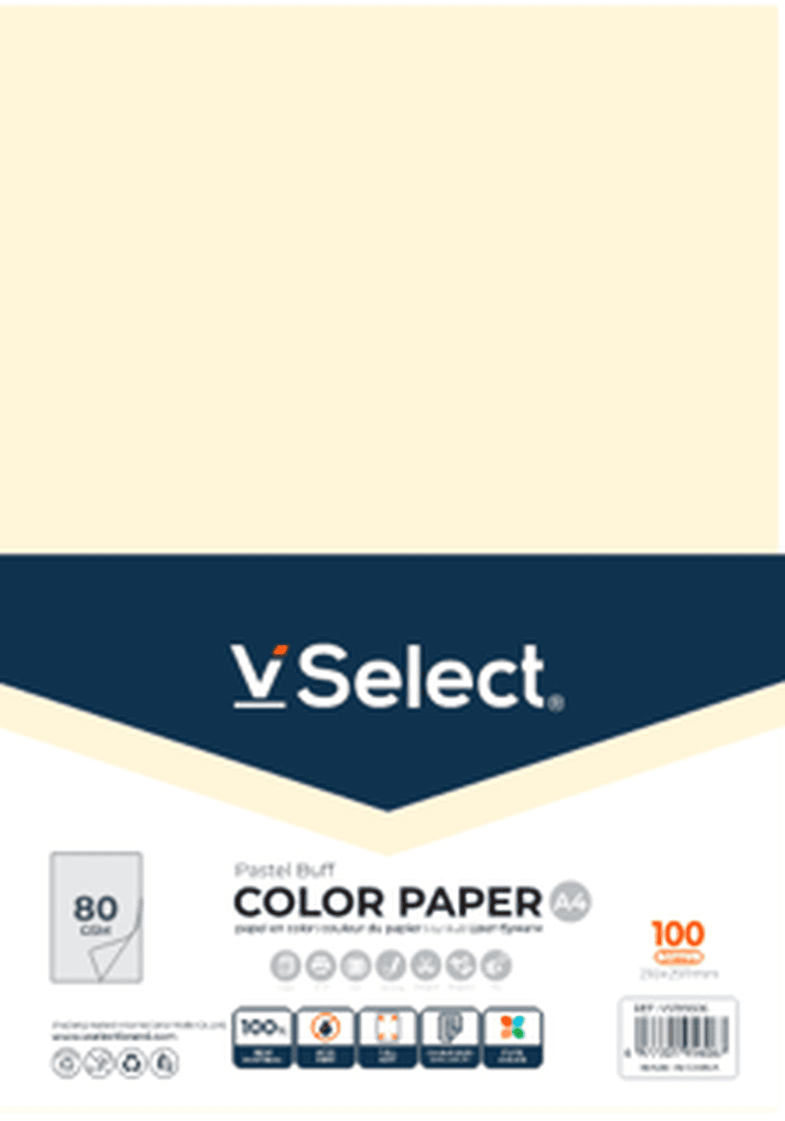 VSelect A4 COLOR PAPER 80gsm Pastel Buff VS195606