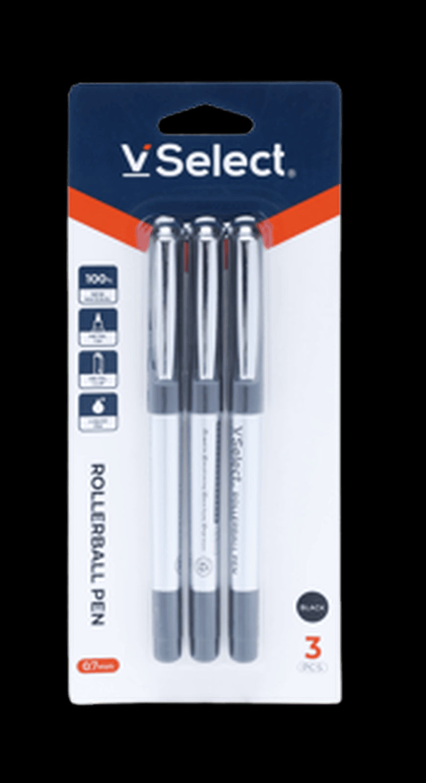 VSelect ROLLERBALL PEN Black 0.7mm 3PCS VS195704
