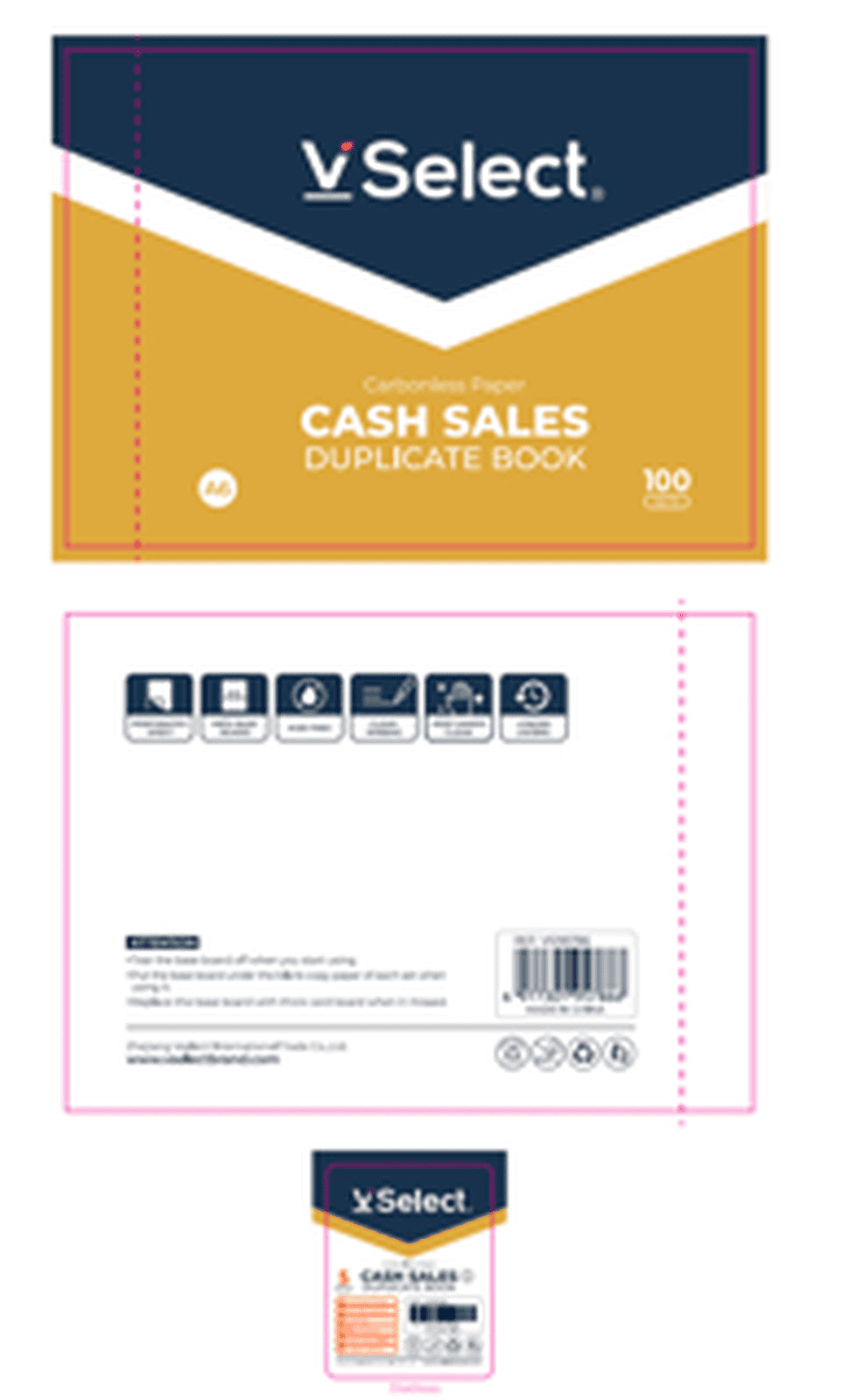 VSelect A6 DUPLICATE CARBONLESS PAPER BOOK CASH SALES 200Sets VS195786