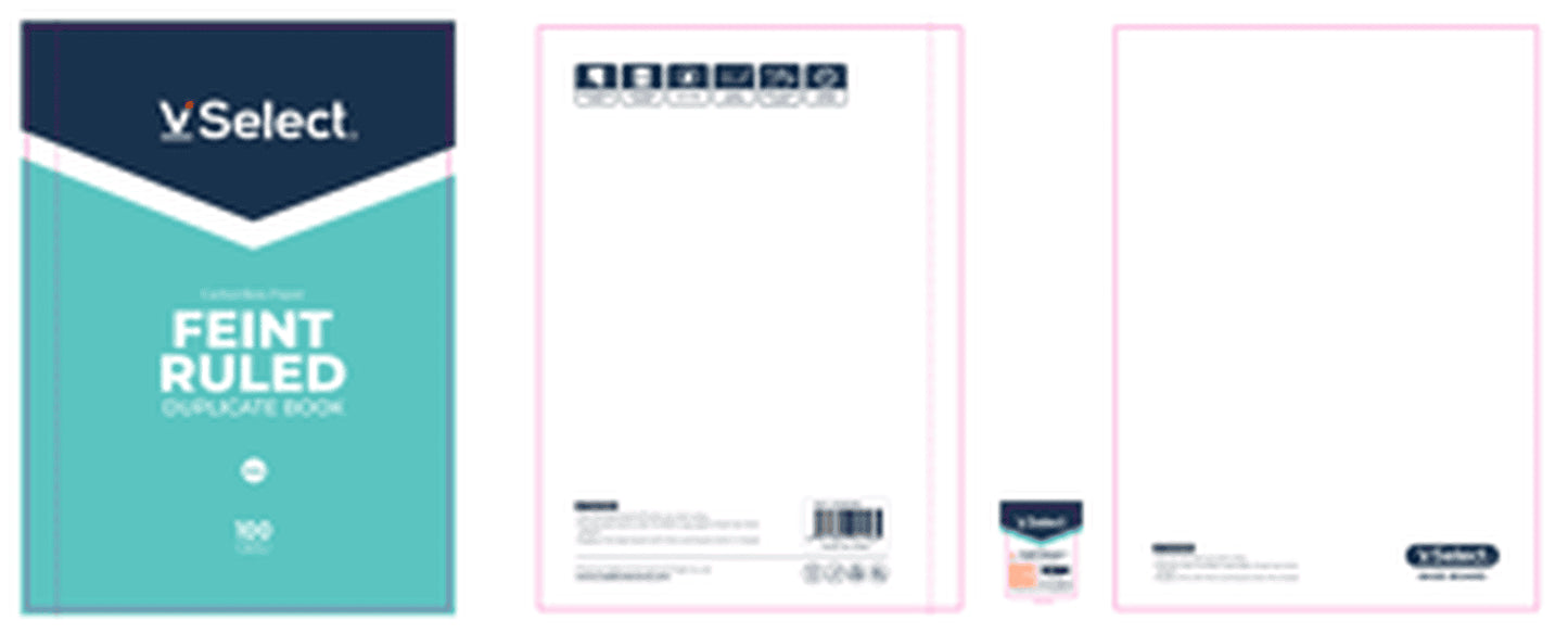 VSelect A4 DUPLICATE CARBONLESS PAPER BOOK FEINT RULED 200Sets VS195796
