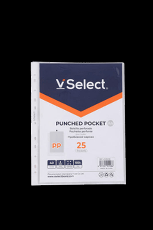 VSelect PUNCHED POCKET A4 25Pockets VS195108