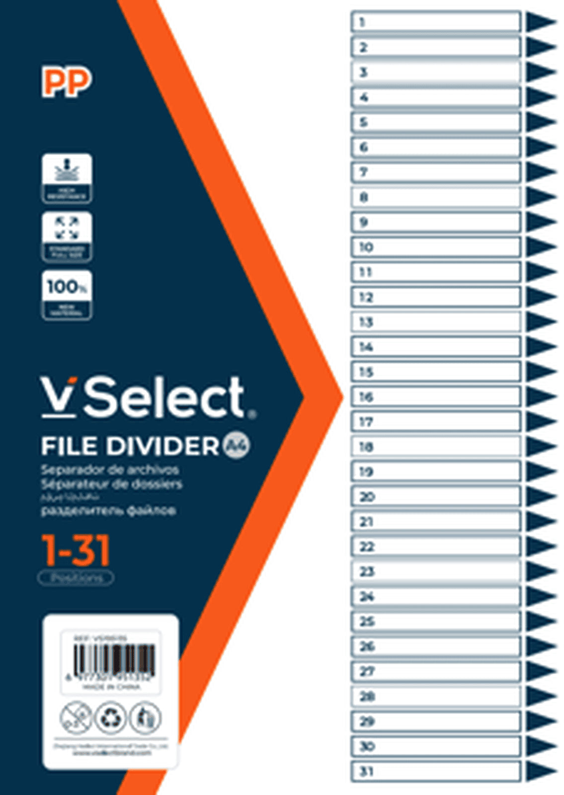 VSelect FILE DIVIDER A4 1 to 31 VS195135