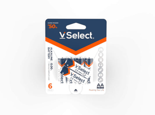 VSelect ALKALINE BATTERY LR6 AA 6PCS VS195272