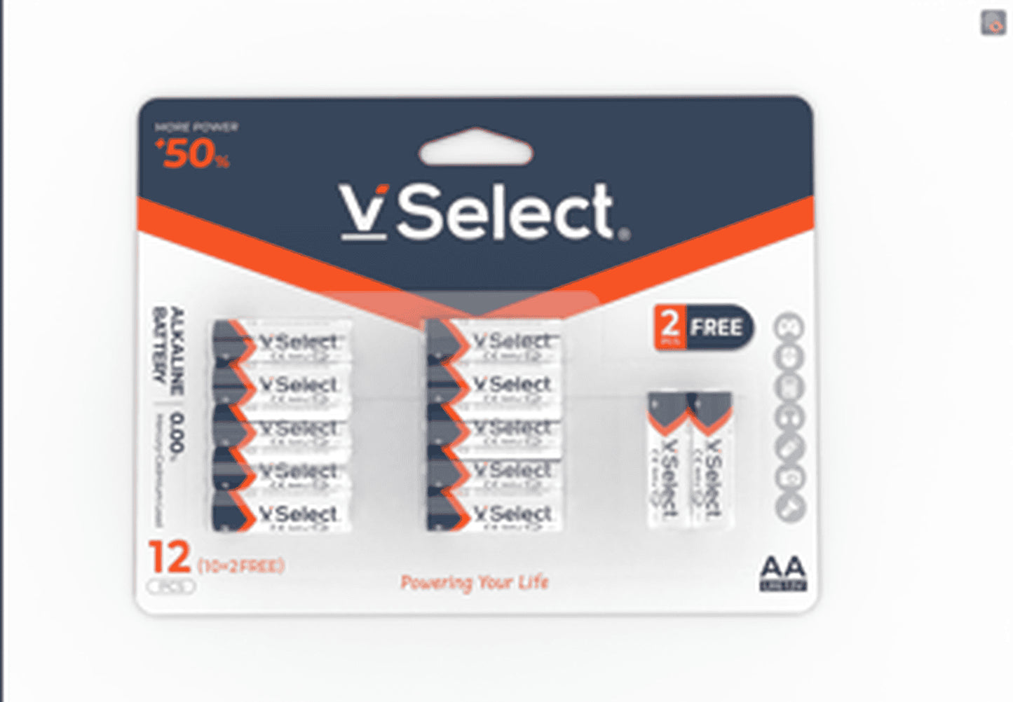 VSelect ALKALINE BATTERY LR6 AA 12PCS VS195274