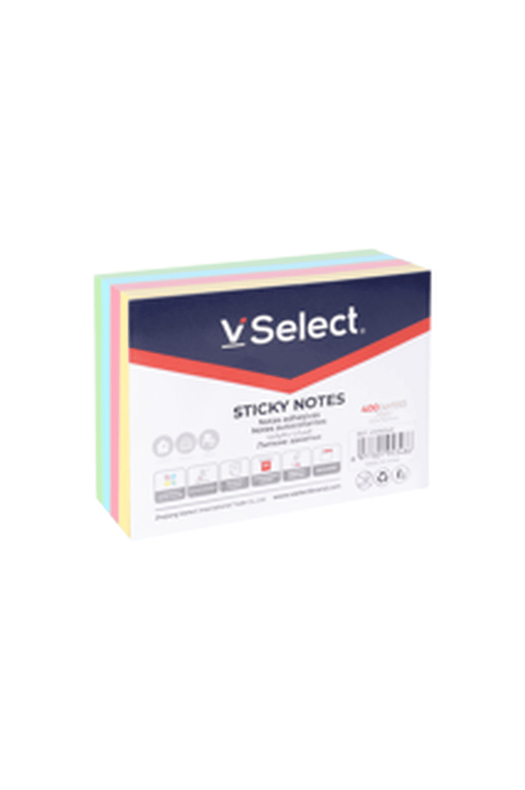 VSelect STICKY NOTES 101*76mm Pastel 400Sheets VS195348