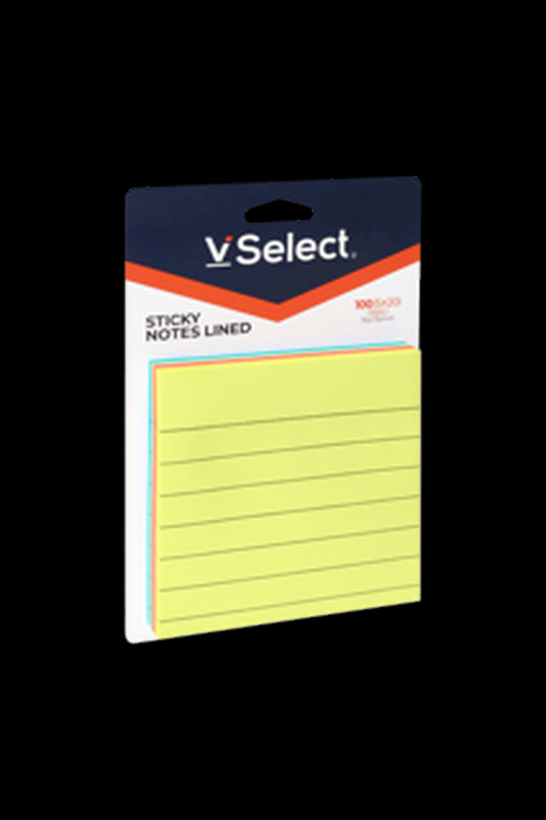 VSelect STICKY NOTES LINED 76*76mm Neon 100Sheets VS195355