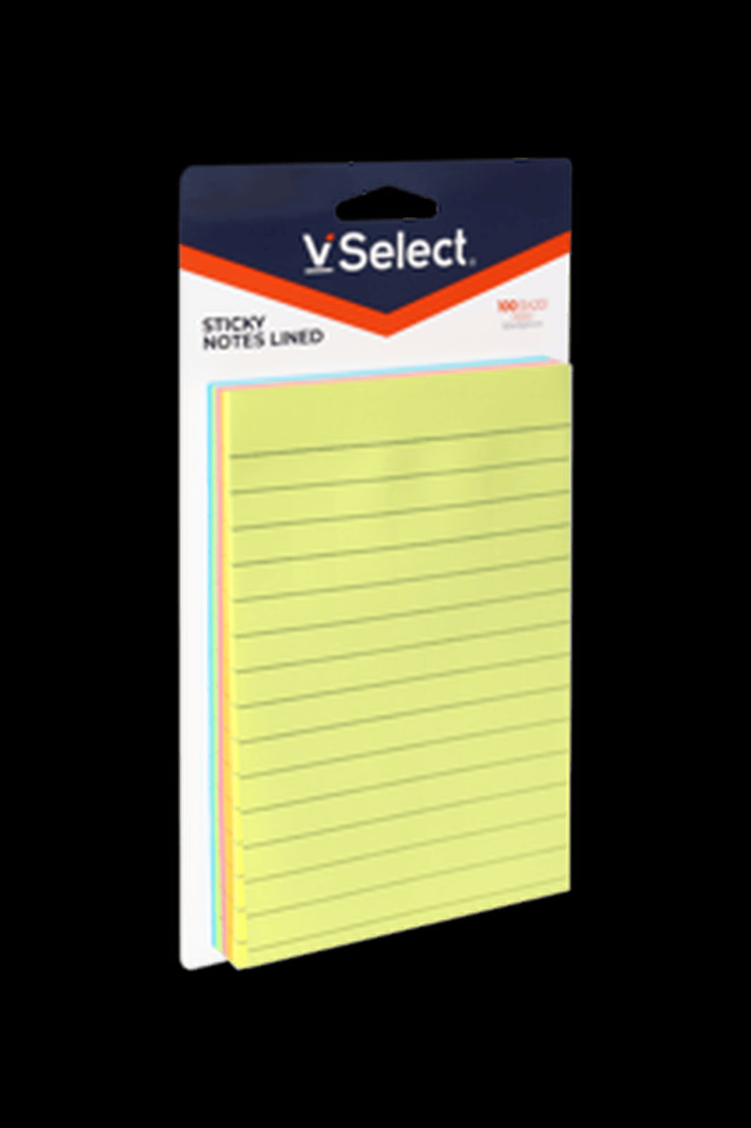 VSelect STICKY NOTES LINED 101*152mm Neon 100Sheets VS195359