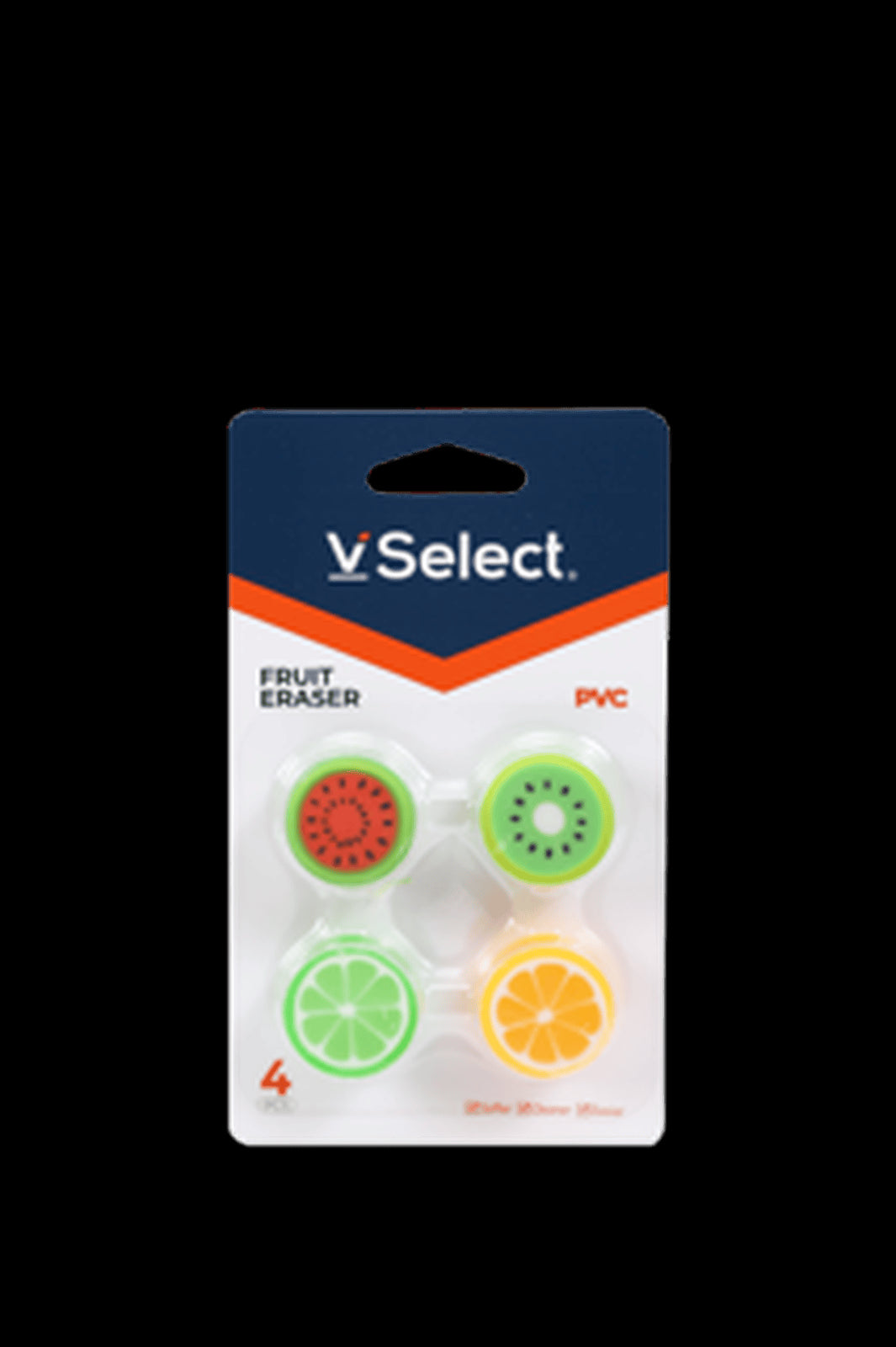 VSelect PVC FRUIT ERASER 4PCS VS195424