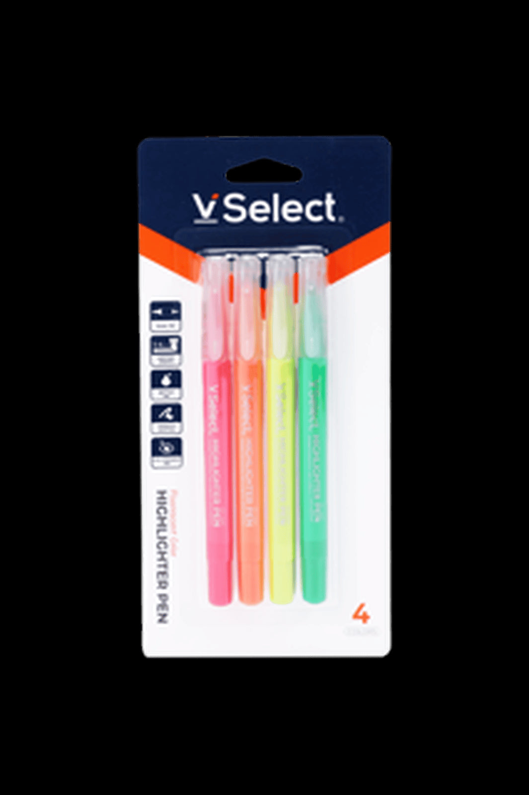 VSelect HIGHLIGHTER PEN Fluorescent 4Colors VS195453