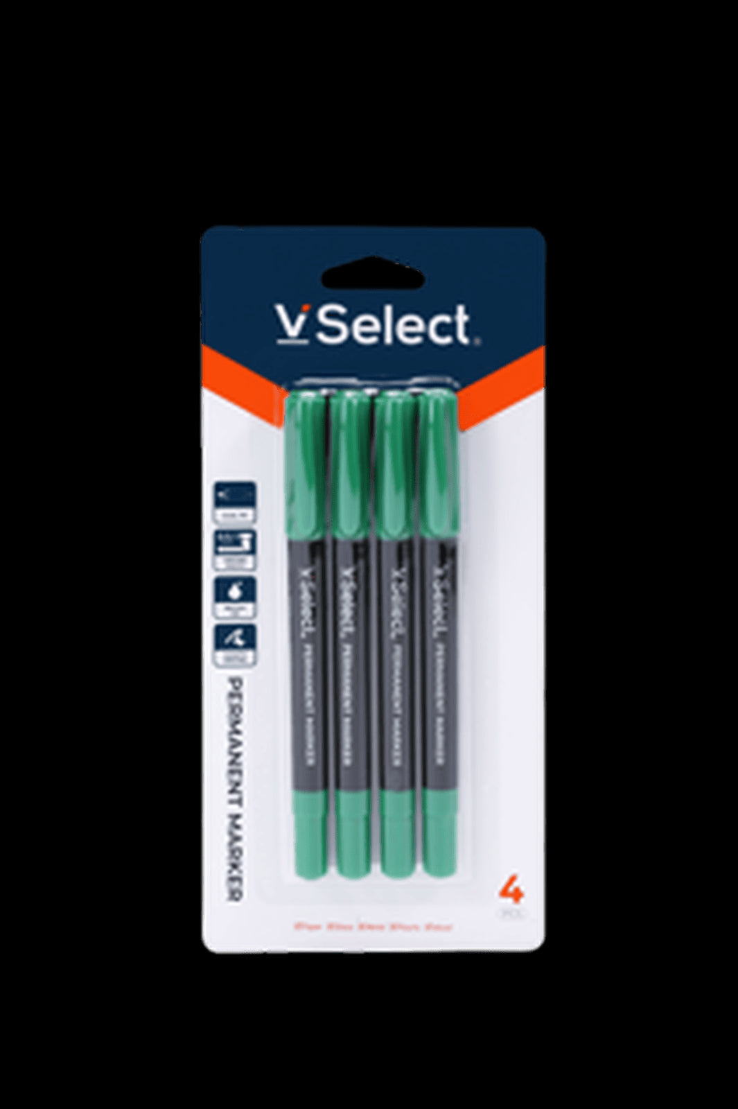 VSelect PERMANENT MARKER Green 1mm 4PCS VS195462