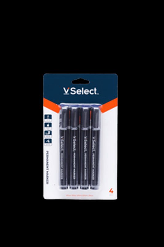 VSelect PERMANENT MARKER Black 2mm 4PCS VS195475