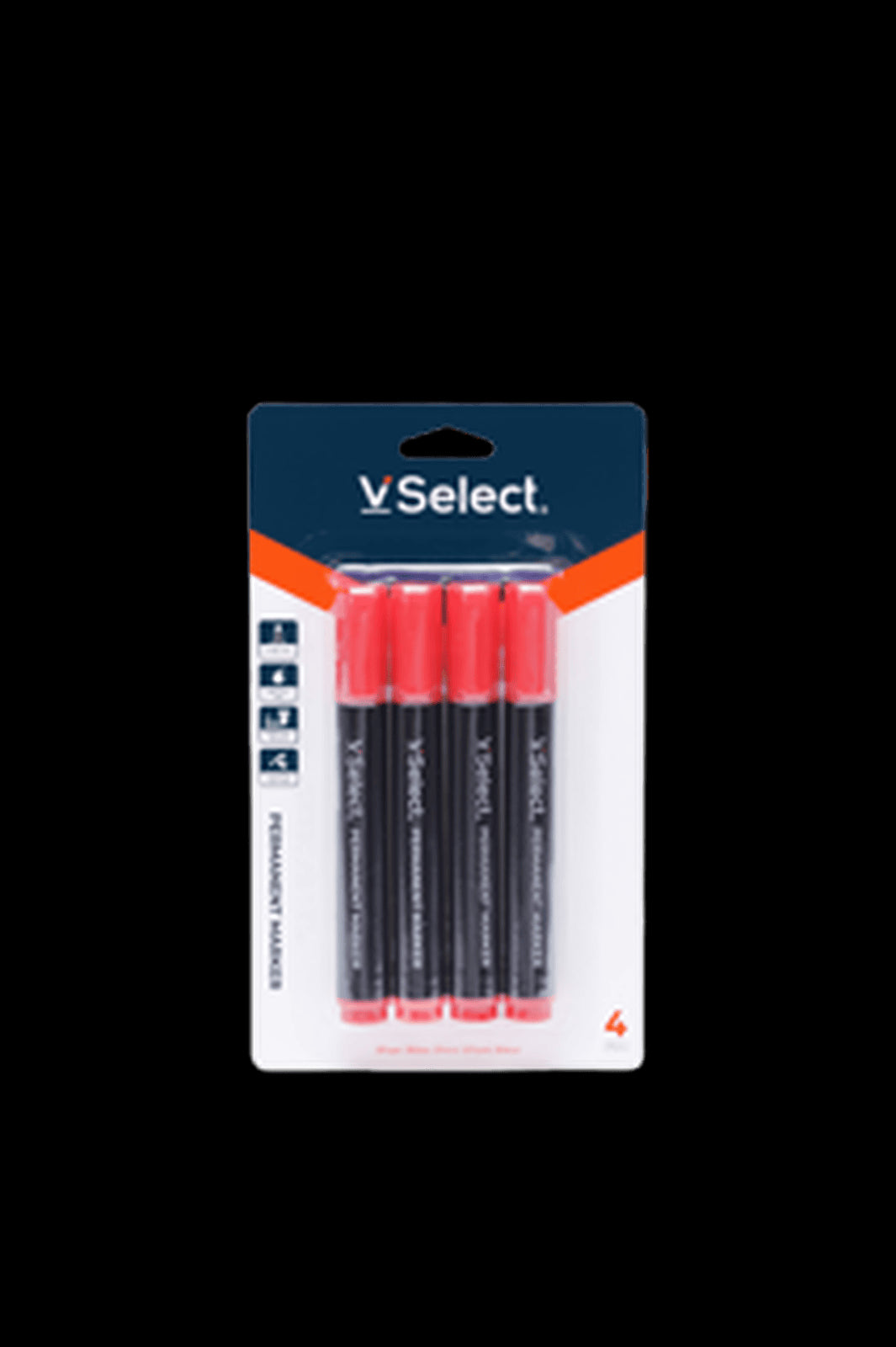 VSelect PERMANENT MARKER Red 2mm 4PCS VS195477