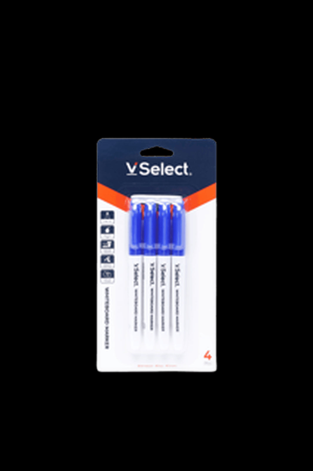 VSelect WHITEBOARD MARKER Blue 1.5mm 4PCS VS195494