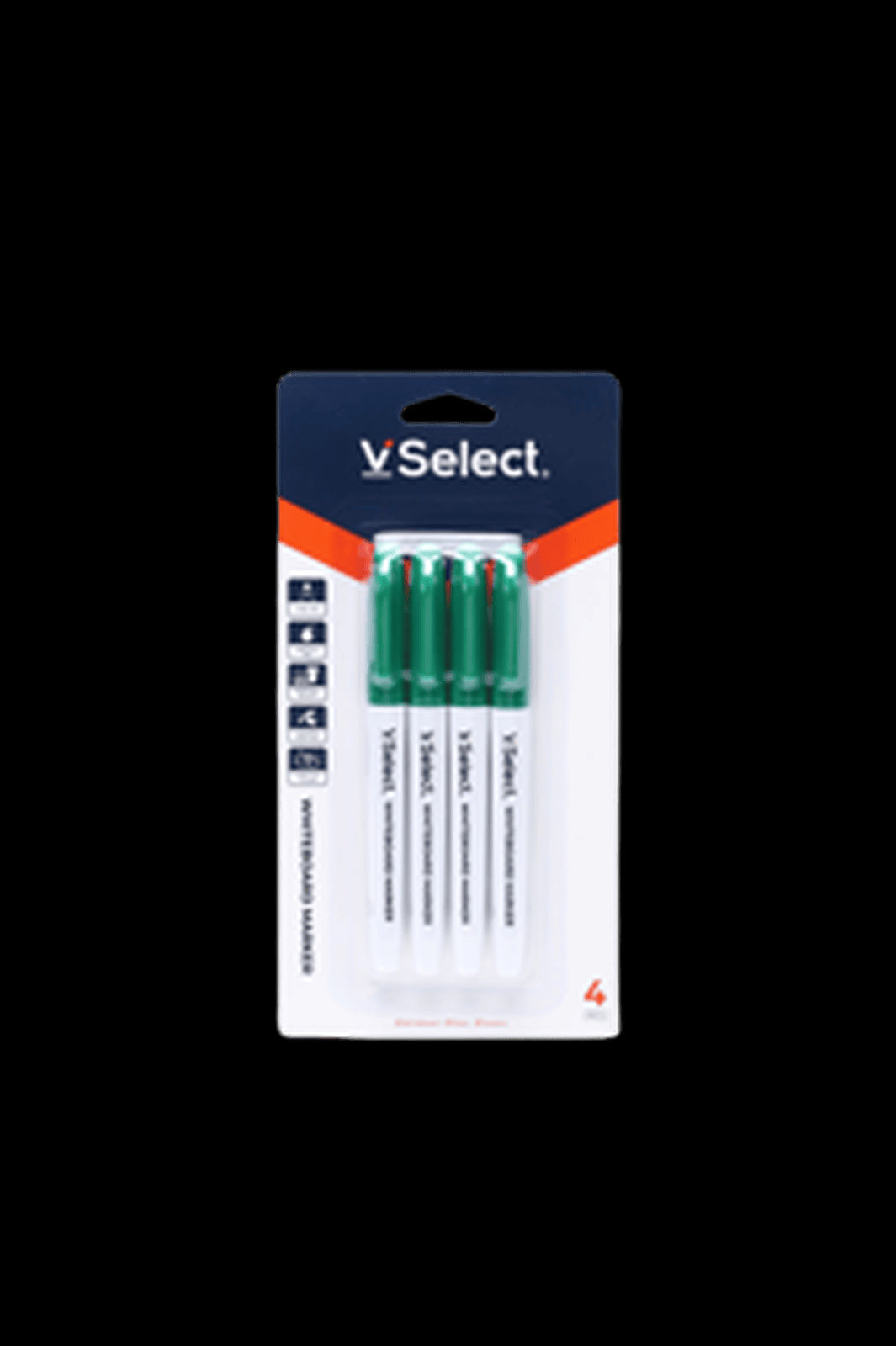 VSelect WHITEBOARD MARKER Green 1.5mm 4PCS VS195496