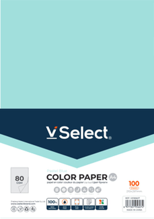 VSelect A4 COLOR PAPER 80gsm Pastel Blue VS195607