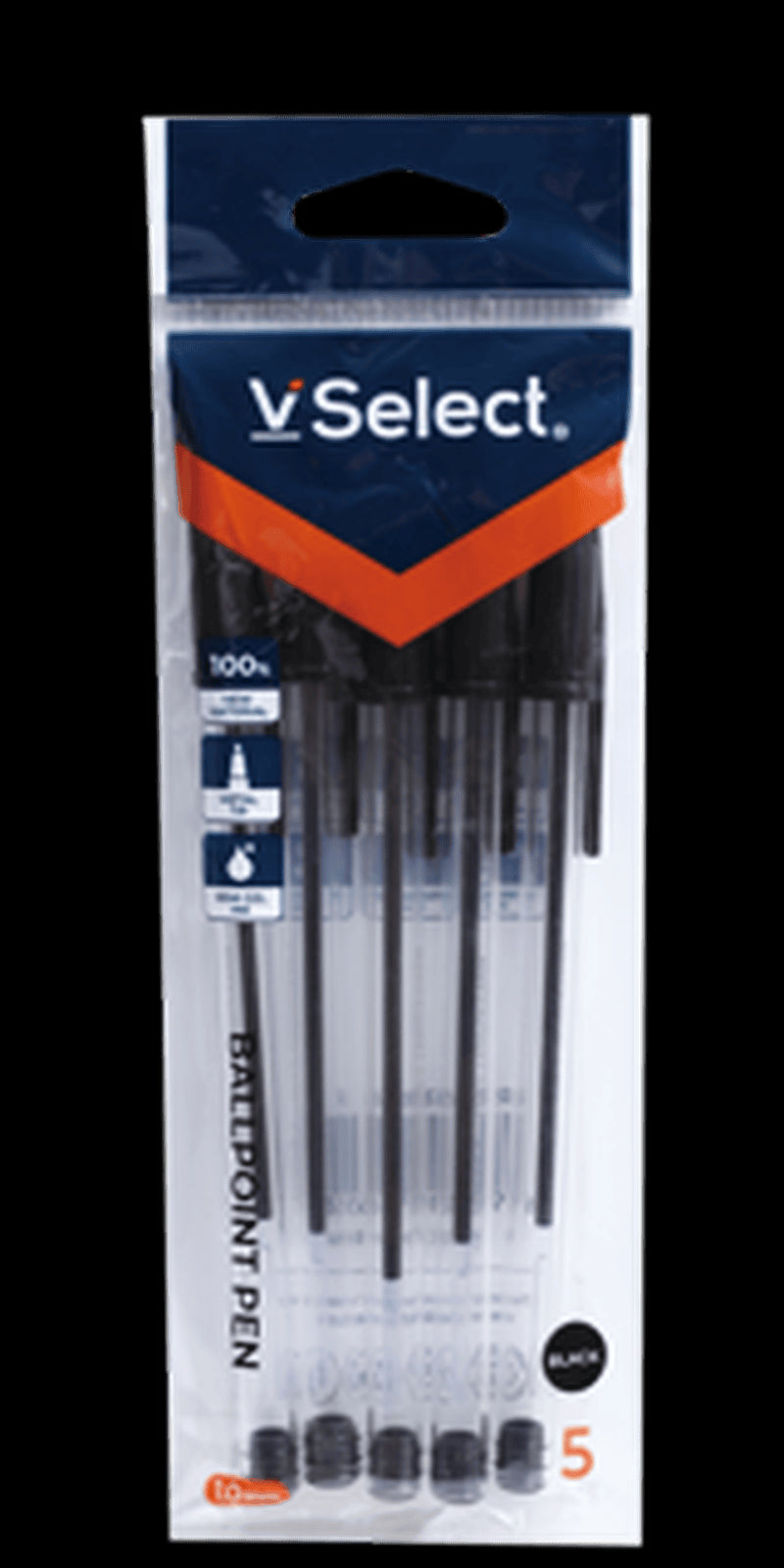 VSelect BALLPOINT PEN Black 1.0mm 5PCS VS195658