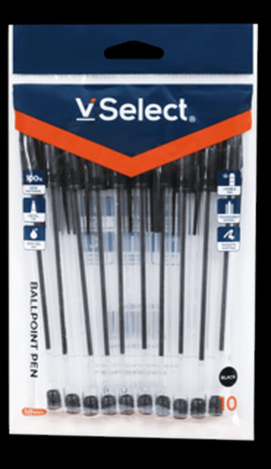 VSelect BALLPOINT PEN Black 1.0mm 10PCS VS195662