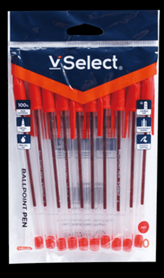 VSelect BALLPOINT PEN Red 1.0mm 10PCS VS195663