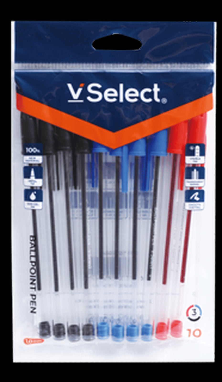 VSelect BALLPOINT PEN 3Colors 1.0mm 10PCS VS195664