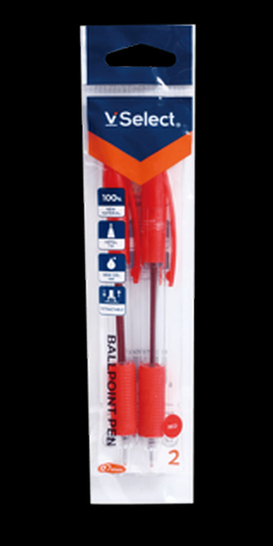 VSelect BALLPOINT PEN Red 0.7mm 2PCS VS195667