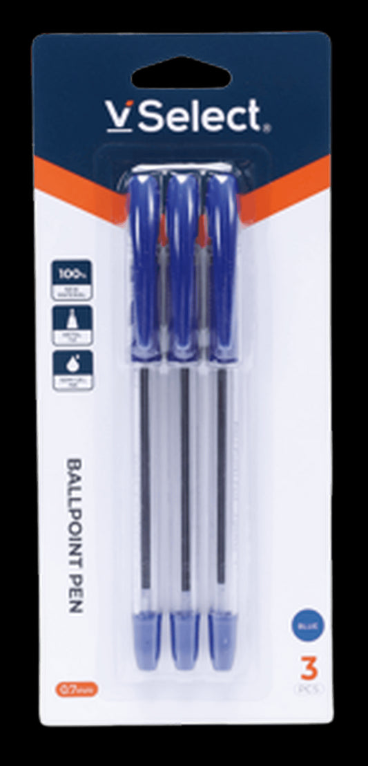 VSelect BALLPOINT PEN Blue 0.7mm 3PCS VS195672