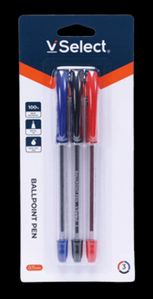 VSelect BALLPOINT PEN 3Colors 0.7mm 3PCS VS195675