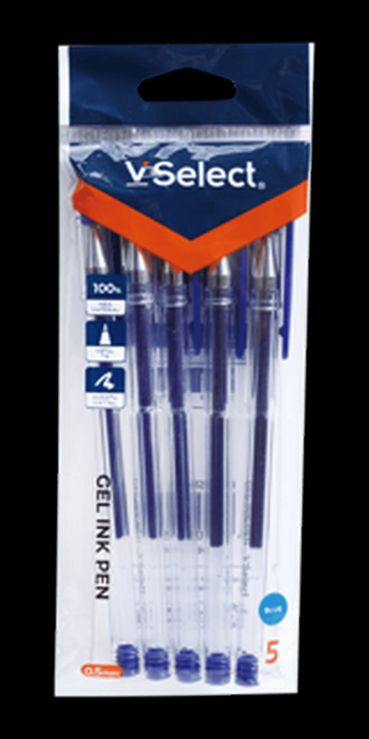 VSelect GEL INK PEN Blue 0.5mm 5PCS VS195680