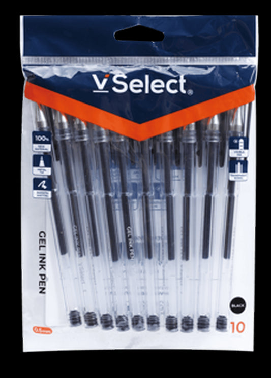 VSelect GEL INK PEN Black 0.5mm 10PCS VS195685