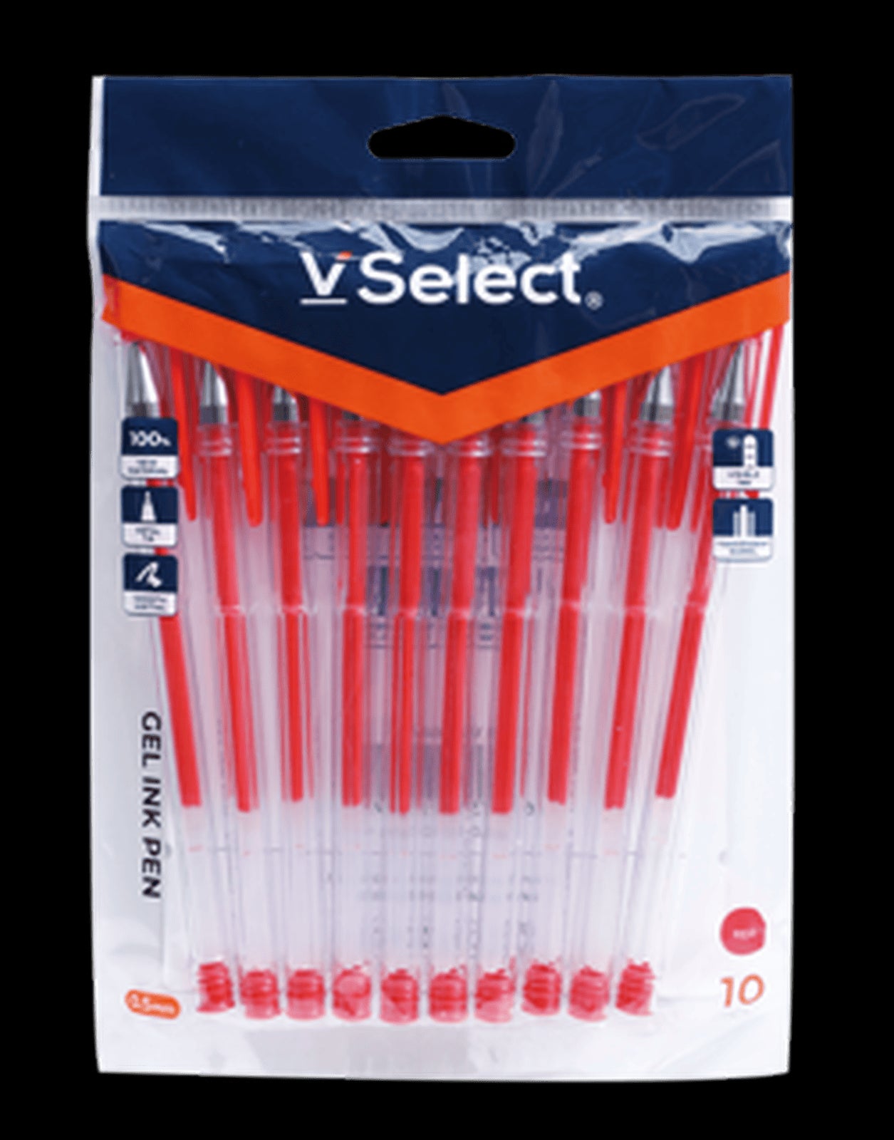 VSelect GEL INK PEN Red 0.5mm 10PCS VS195686