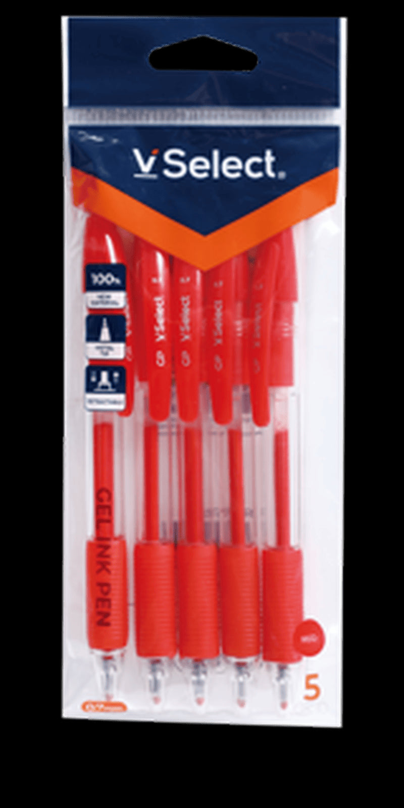 VSelect GEL INK PEN Red 0.7mm 5PCS VS195693