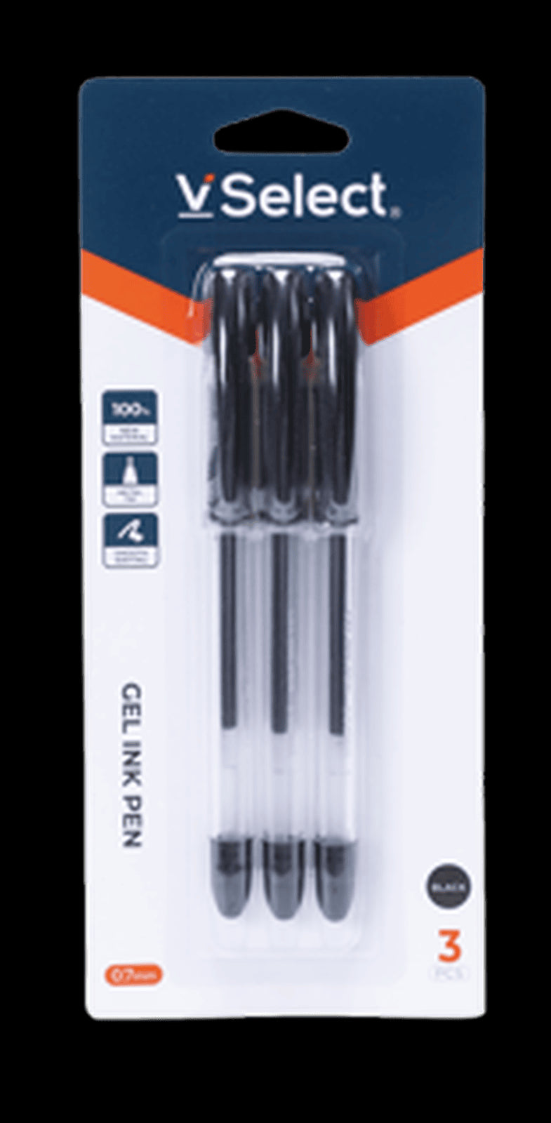 VSelect GEL INK PEN Black 0.7mm 3PCS VS195696