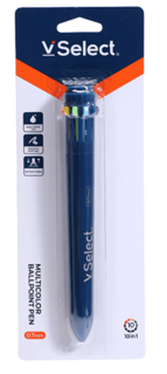 VSelect MULTICOLOR BALLPOINT PEN 10Colors  0.7mm 1PC VS195709