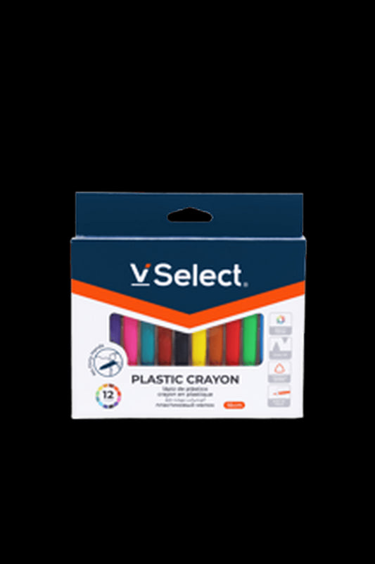 VSelect PLASTIC CRAYON 100mm 12Colors VS195743