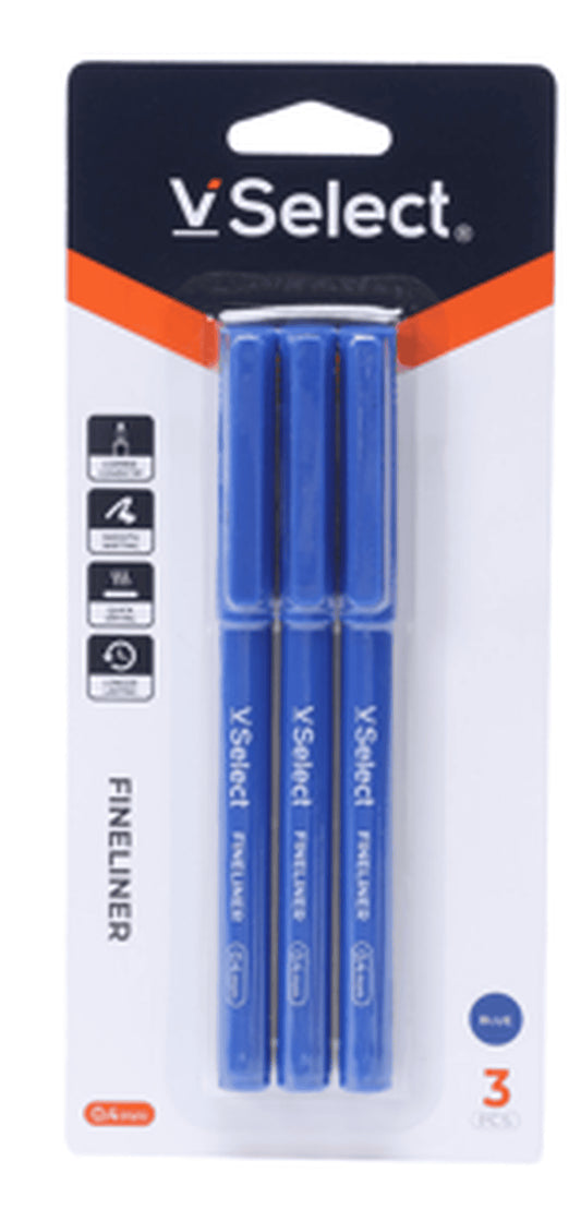 VSelect FINELINER Blue 0.4mm 3PCS VS195761