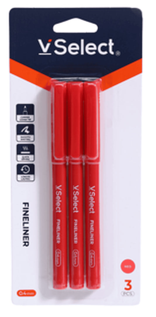 VSelect FINELINER Red 0.4mm 3PCS VS195762