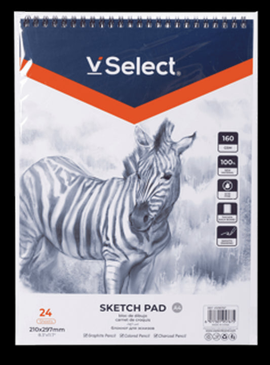 VSelect A4 SKETCH PAD 160gsm 24Sheets VS195767