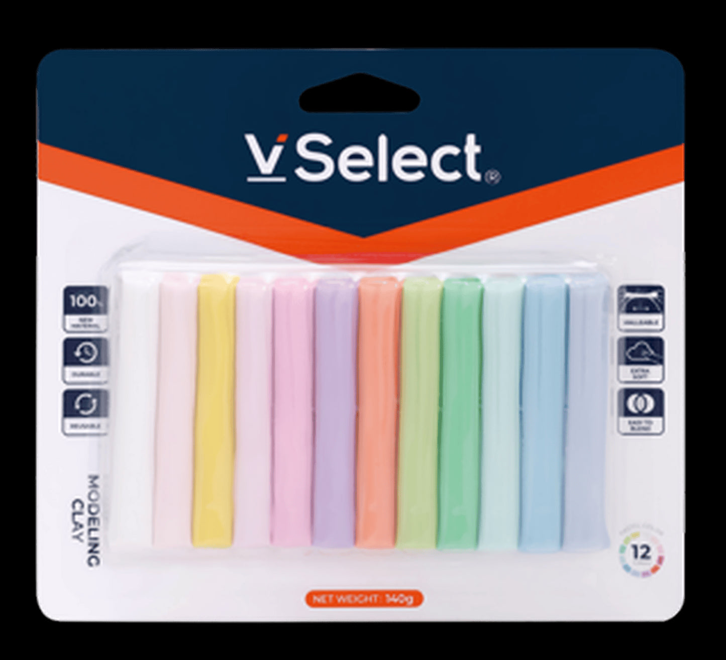 VSelect MODELING CLAY 140g Macaron 12Colors VS195842