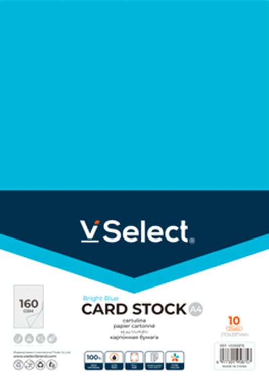 VSelect A4 CARD STOCK 160gsm Bright Blue VS195875