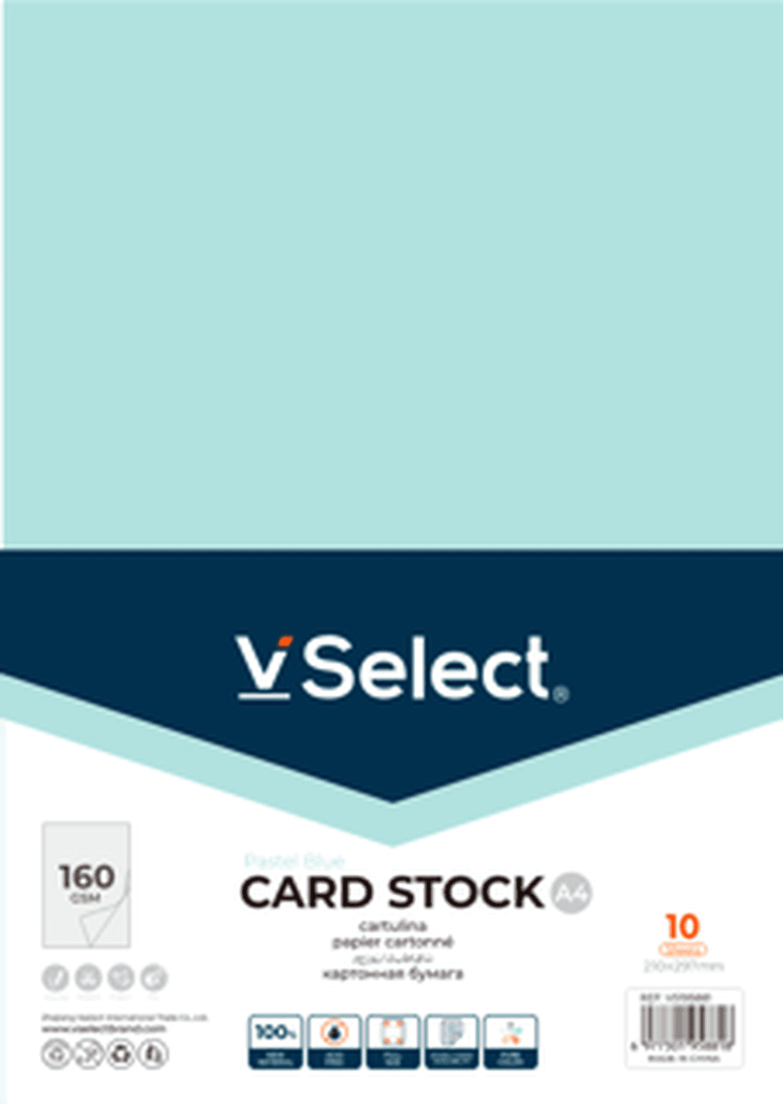 VSelect A4 CARD STOCK 160gsm Pastel Blue VS195881