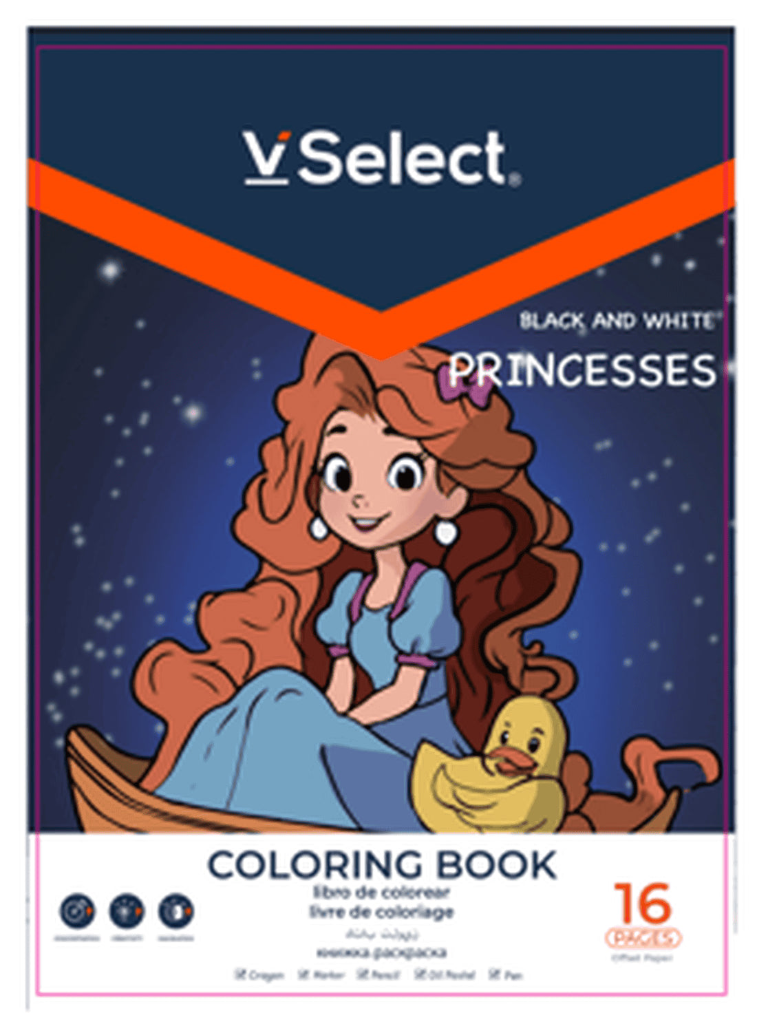 VSelect COLORING BOOK Black and White 16Pages Princesses VS195957 ...